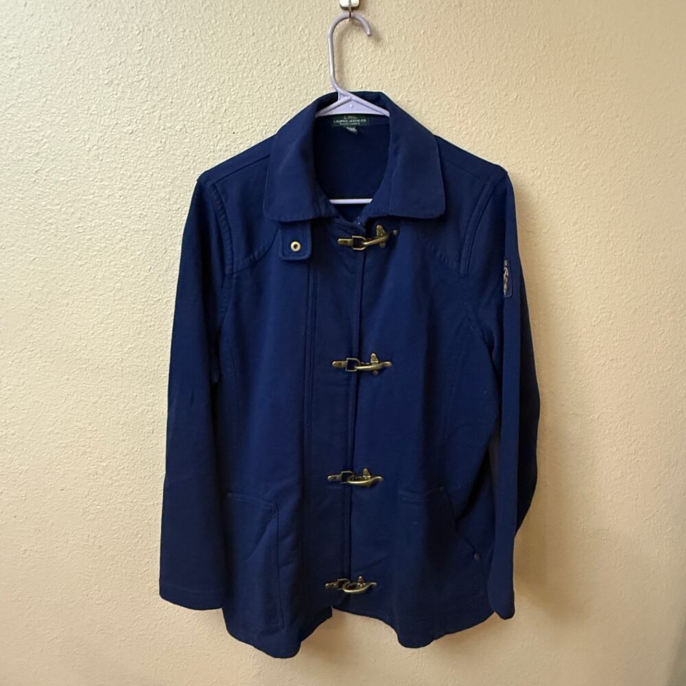 Vintage Ralph Lauren Navy Fireman Clasp Jacket Coat 1X RARE factory error Crest